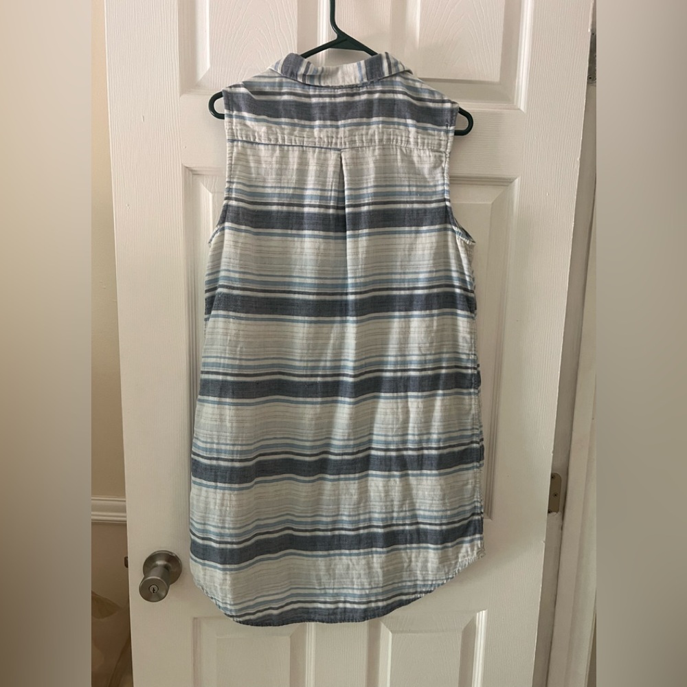 BEACH LUNCH LOUNGE COTTON DRESS MULTICOLOR PASTEL LIGHT BLUE - Picture 2 of 5
